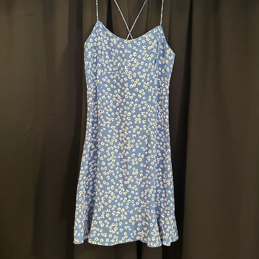 Zara blue floral mini dress